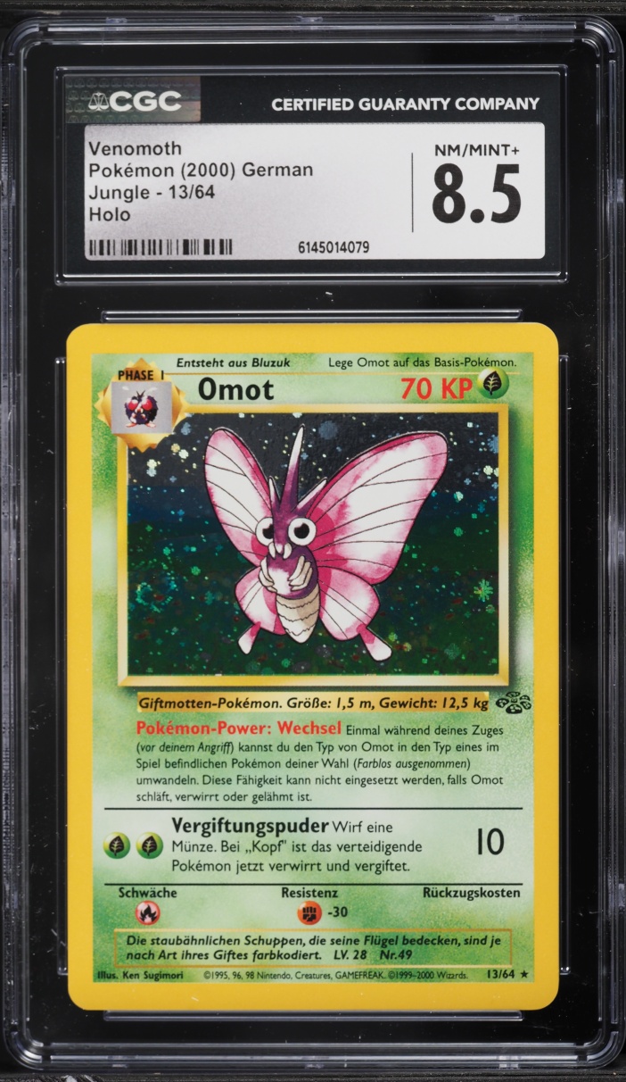 2000 Pokemon German Jungle Holo Venomoth #13 CGC 8.5 NM-MT+