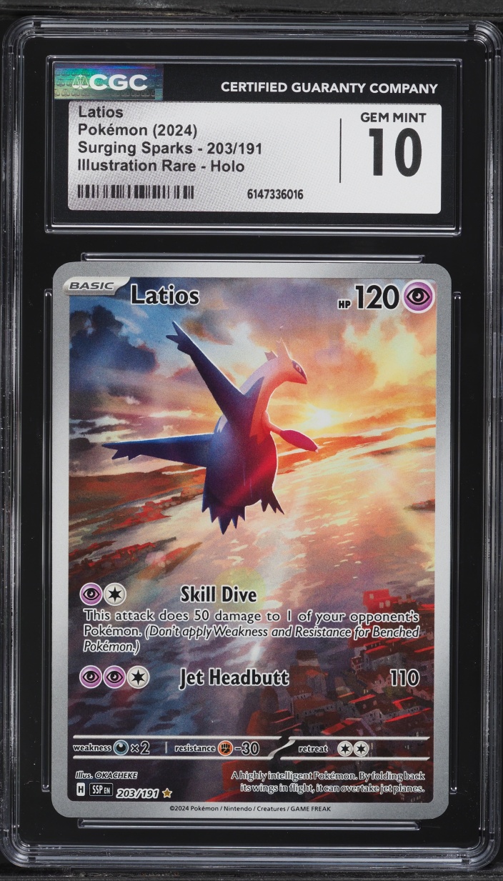 2024 Pokemon Scarlet & Violet Surging Sparks IR Latios #203 CGC 10 GEM MINT