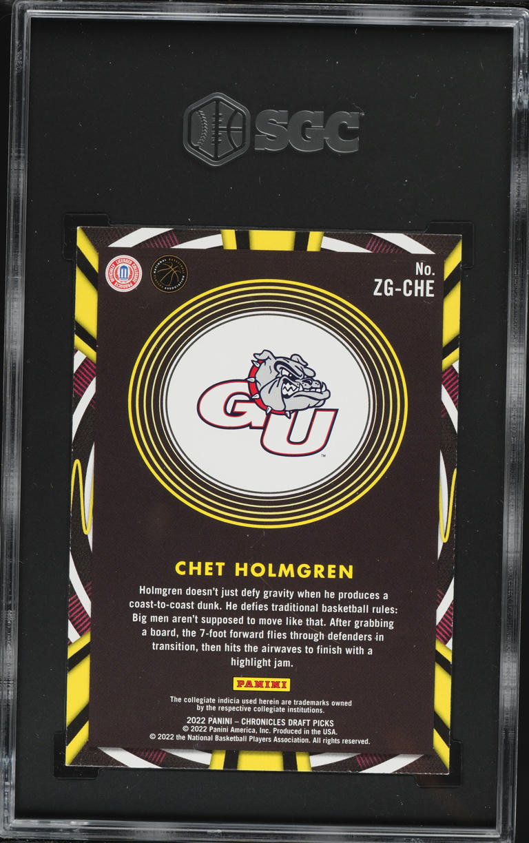2022 Panini Chronicles Draft Picks Gamma Rays Chet Holmgren ROOKIE #ZG-CHE SGC 10 GEM MINT