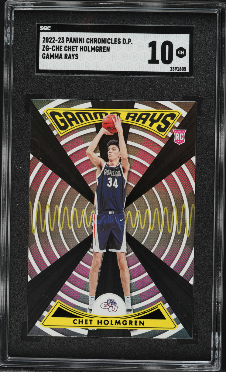 2022 Panini Chronicles Draft Picks Gamma Rays Chet Holmgren ROOKIE #ZG-CHE SGC 10 GEM MINT