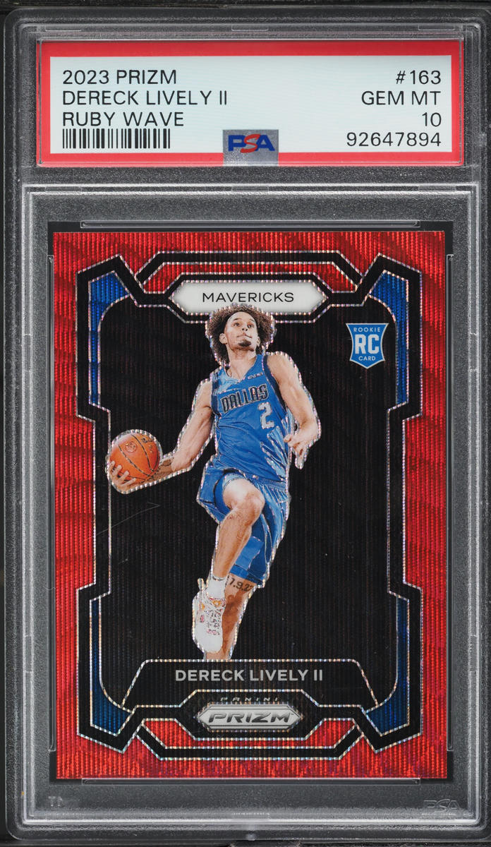 2023 Panini Prizm Ruby Wave Dereck Lively II ROOKIE #163 PSA 10 GEM MINT