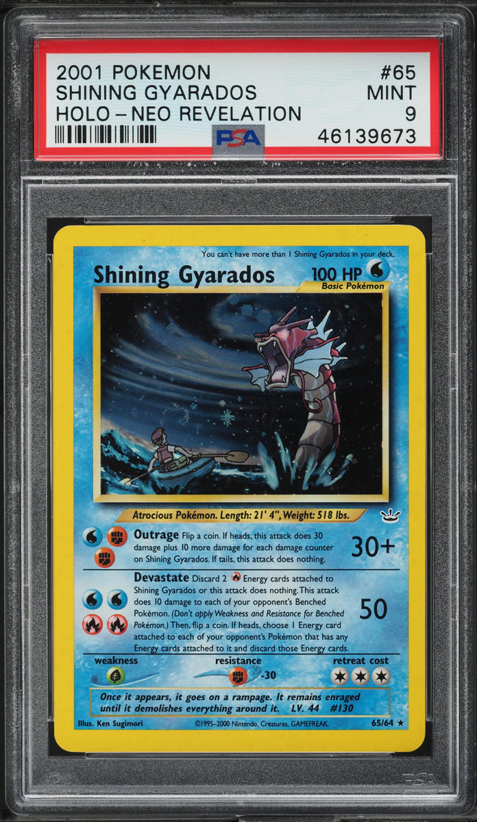 2001 Pokemon Neo Revelation Holo Shining Gyarados #65 PSA 9 MINT