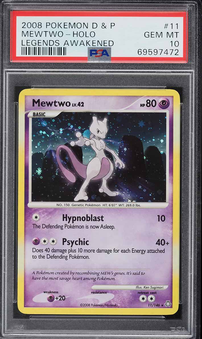 2008 Pokemon Diamond & Pearl Legends Awakened Holo Mewtwo #11 PSA 10 GEM MINT