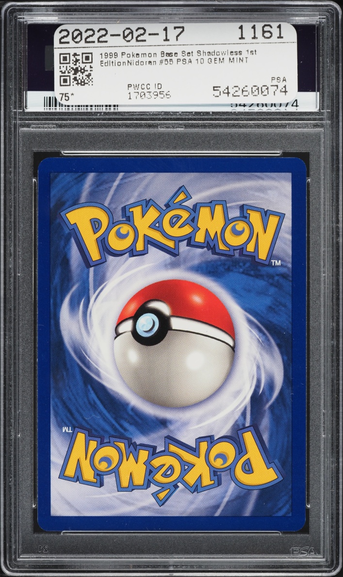 1999 Pokemon Base Set Shadowless 1st Edition Nidoran #55 PSA 10 GEM MINT