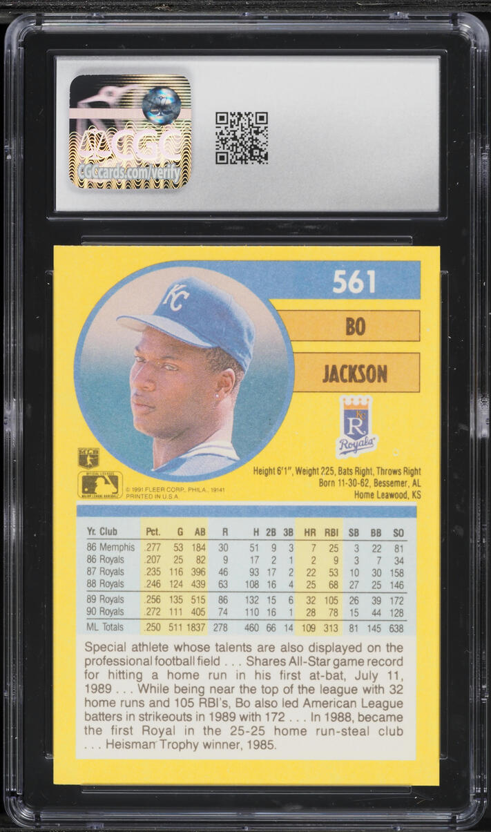 1991 Fleer Bo Jackson #561 CGC 9.5 MINT+