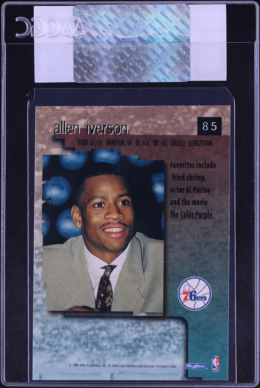 1996 Skybox Premium Allen Iverson ROOKIE #85 CGC AUTH