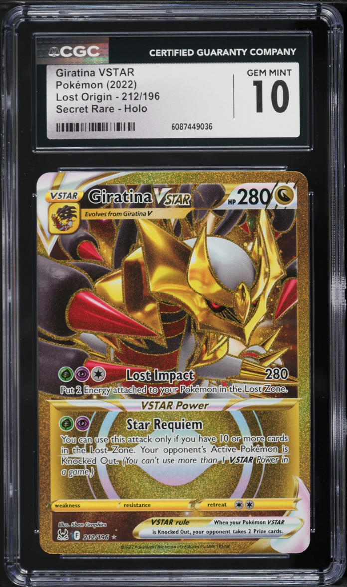 2022 Pokemon Sword & Shield Lost Origin Gold Rare Giratina VSTAR #212 CGC 10 GEM MINT