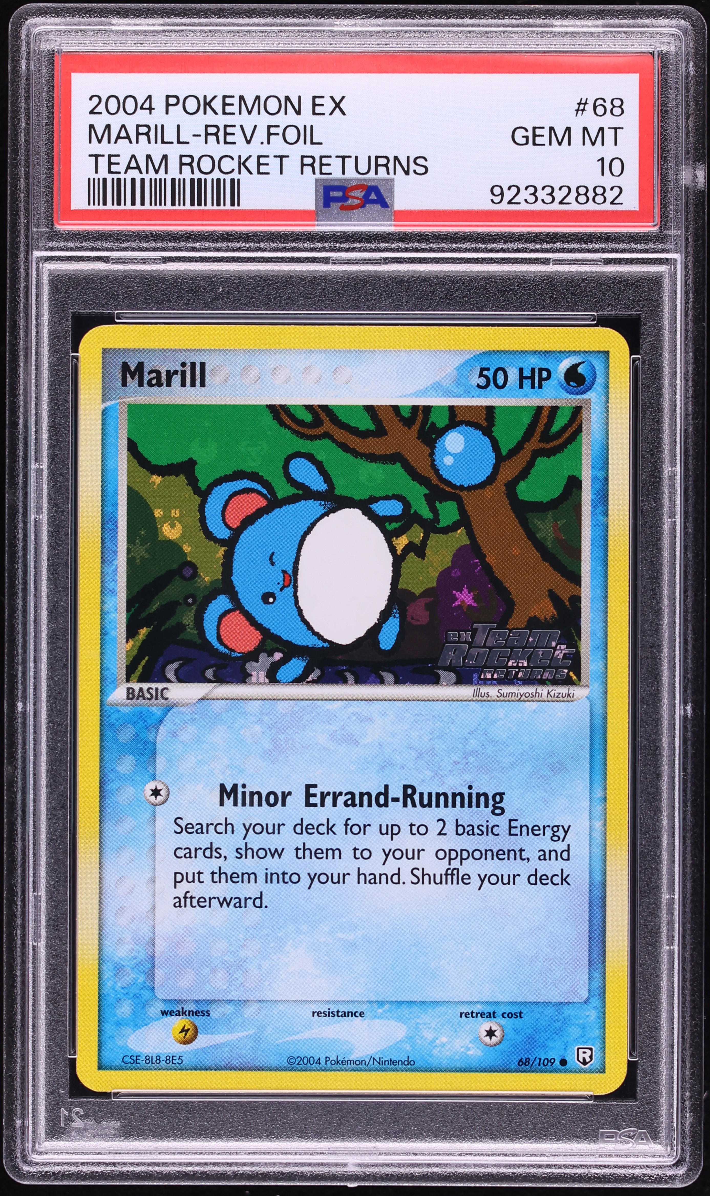 2004 Pokemon EX Team Rocket Returns Reverse Holo Marill #68 PSA 10 GEM MINT