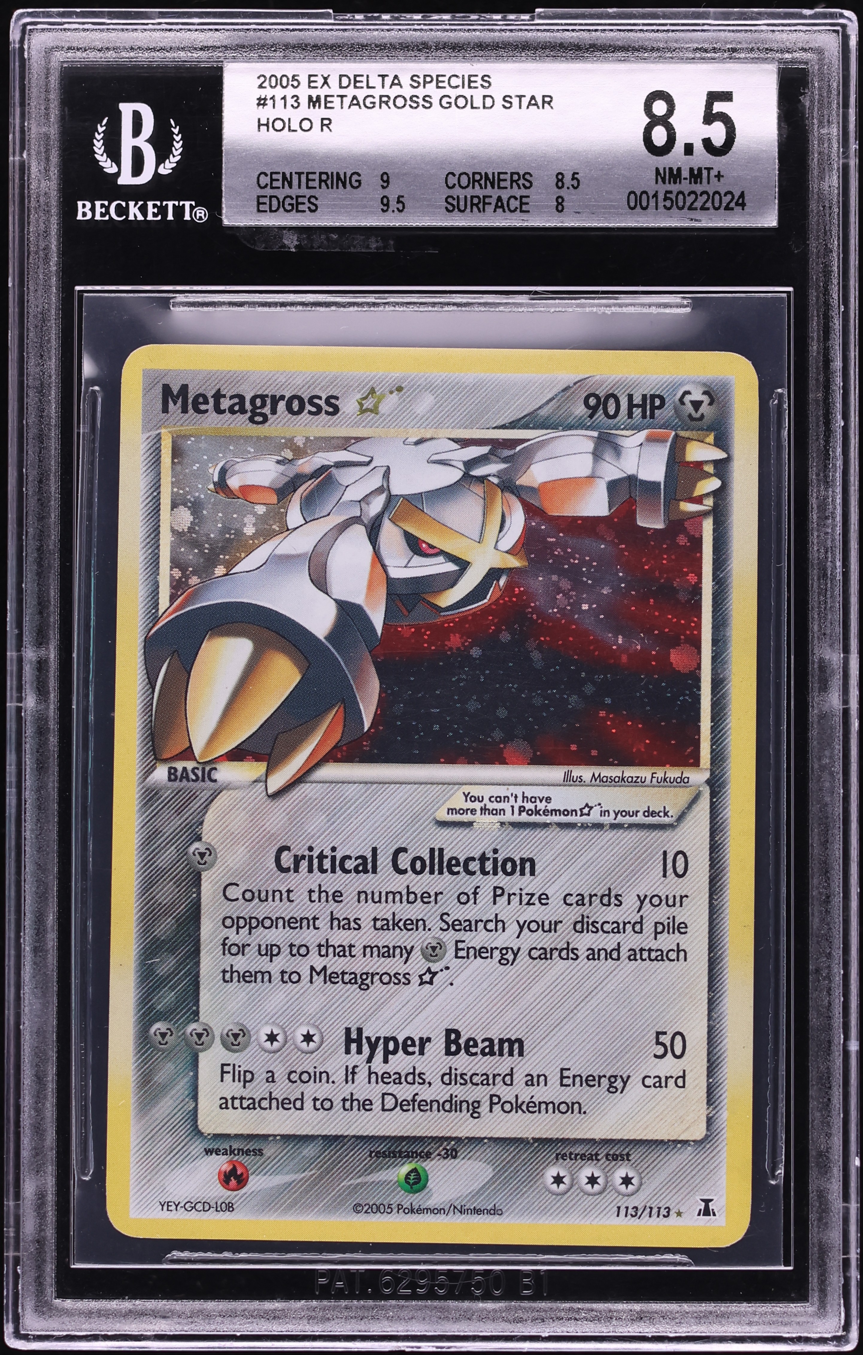 2005 Pokemon EX Delta Species Holo Metagross Gold Star #113 BGS 8.5 NM-MT+