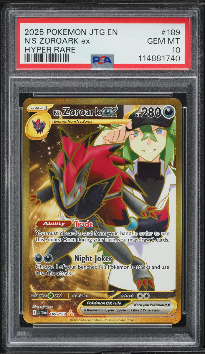 2025 Pokemon SV Journey Together Full Art N's Zoroark ex #189 PSA 10 GEM MINT
