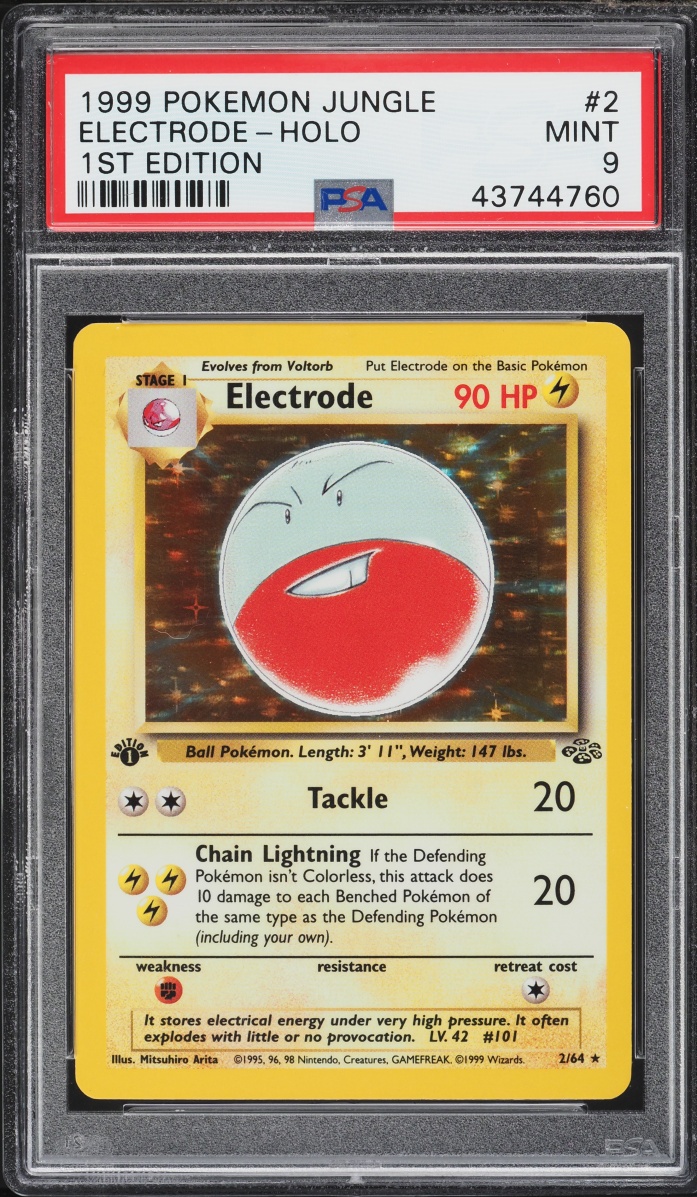 1999 Pokemon Jungle 1st Edition Holo Electrode #2 PSA 9 MINT