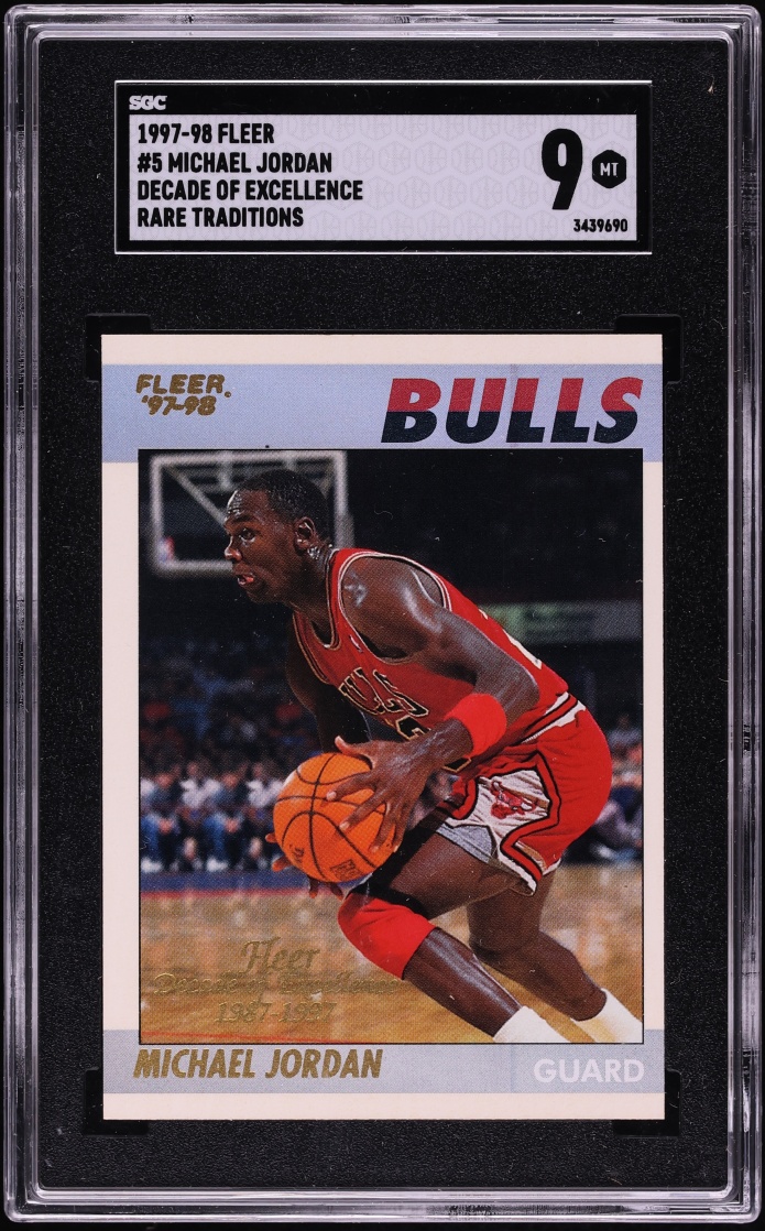 1997 Fleer Decade Of Excellence Rare Traditions Michael Jordan #5 SGC 9 MINT