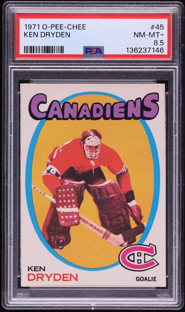 1971 O-Pee-Chee Hockey Ken Dryden ROOKIE #45 PSA 8.5 NM-MT+