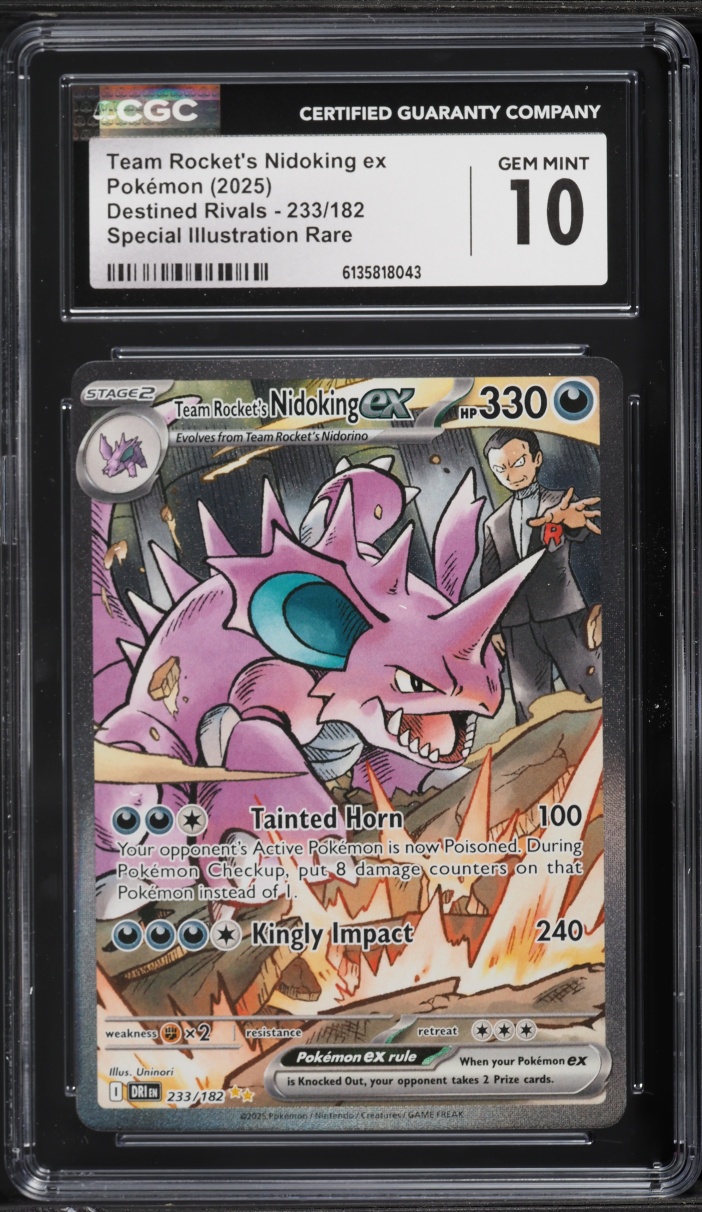 2025 Pokemon SV Destined Rivals SIR Team Rocket's Nidoking ex #233 CGC 10 GEM MINT