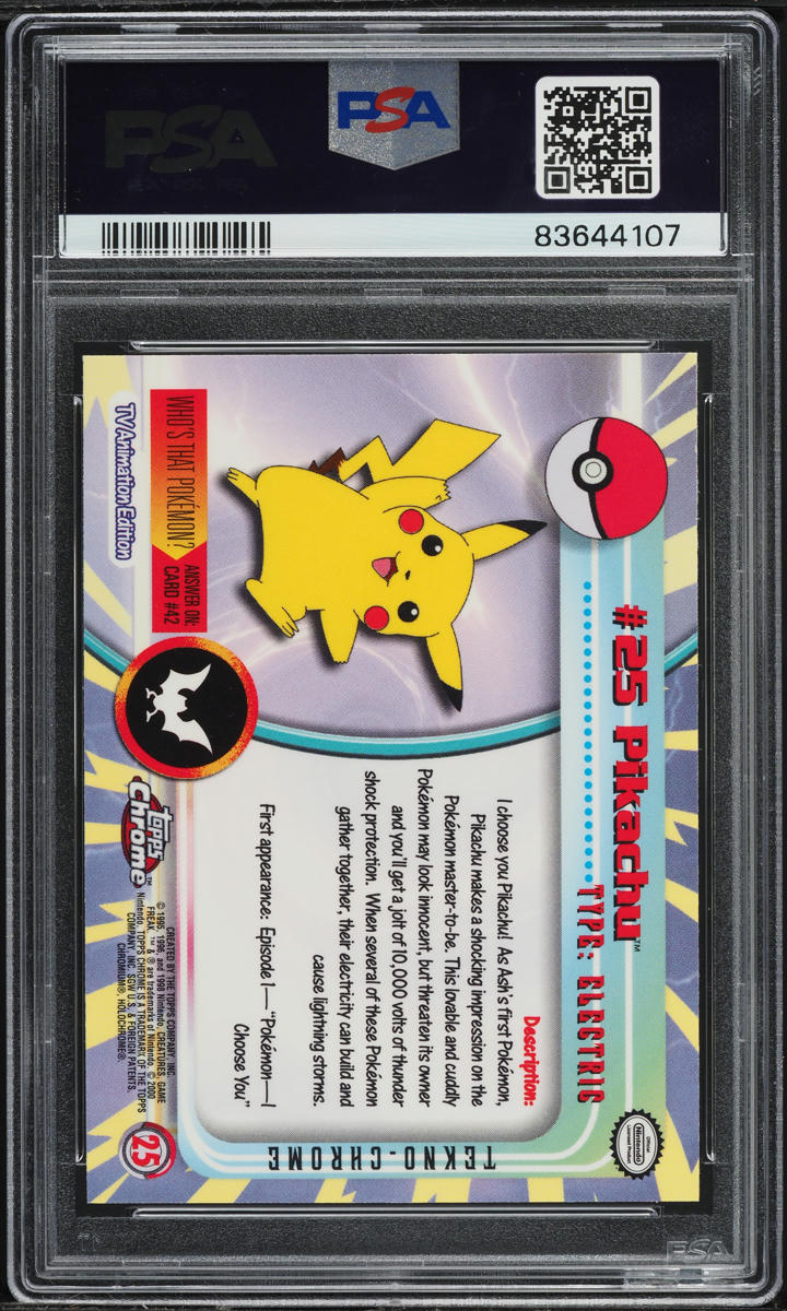 2000 Topps Chrome Pokemon Series 1 Tekno Pikachu #25 PSA 10 GEM MINT