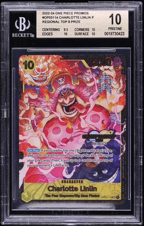 2022 One Piece Promo Regional Top 8 Prize Alt Art Charlotte Linlin #OP03-114 BGS 10 PRISTINE