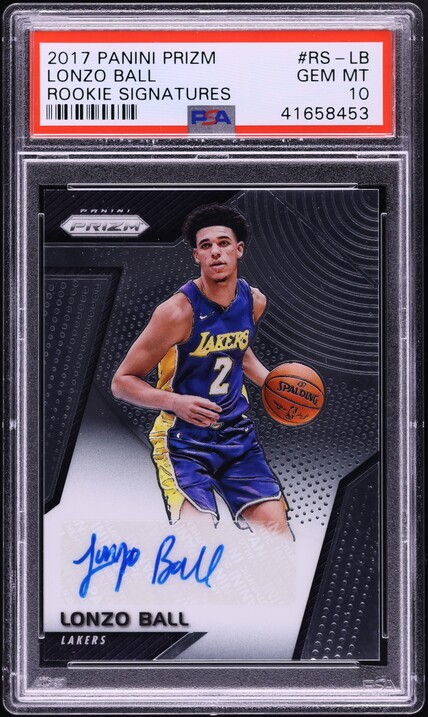 Prizm fast break purple Lonzo Ball RC/75 PSA 9 】 Lonzo Ball RC