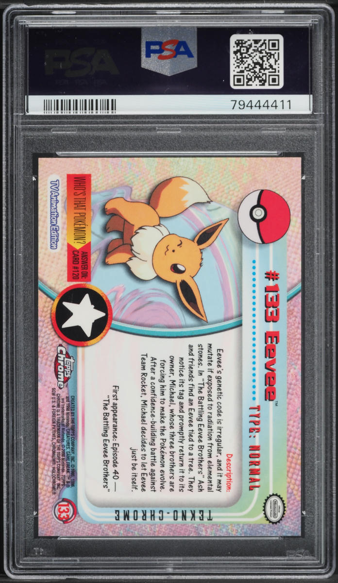 2000 Topps Chrome Pokemon T.V. Series 2 Tekno Eevee #133 PSA 10 GEM MINT