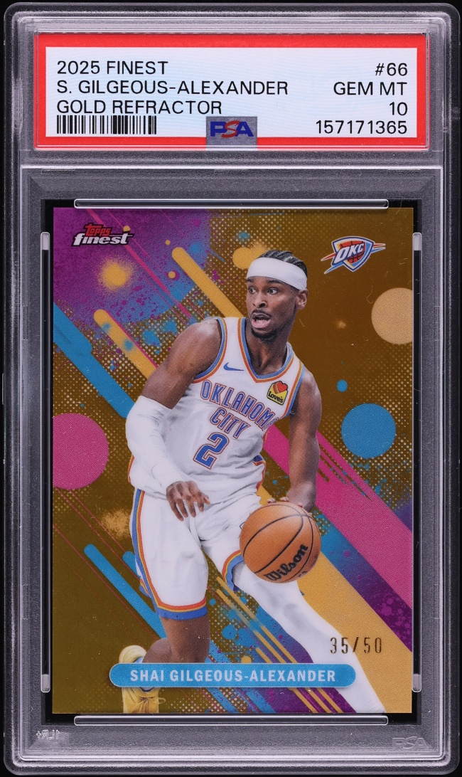 2025 Finest Gold Refractor Shai Gilgeous-Alexander /50 #66 PSA 10 GEM MINT