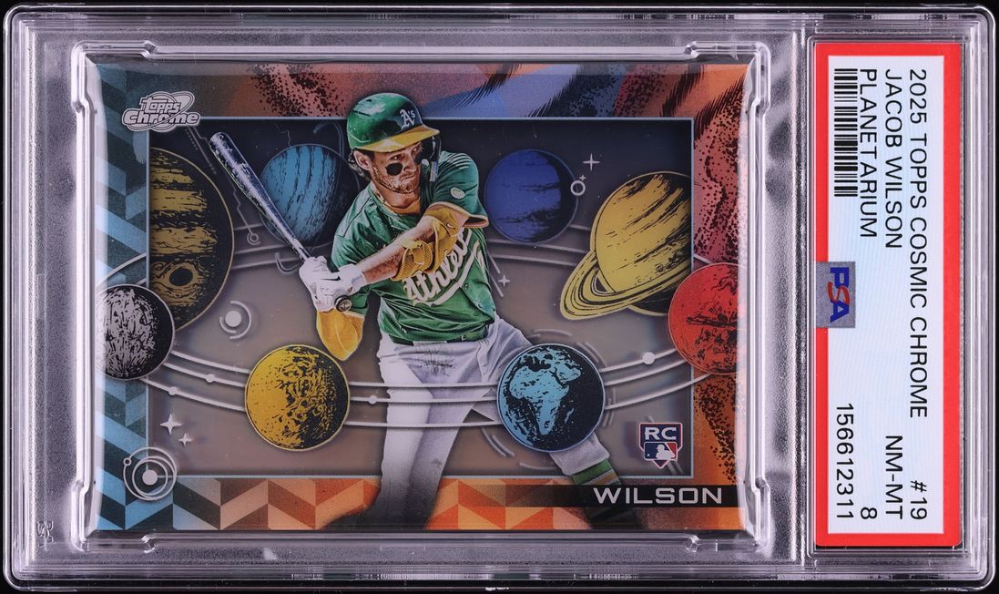 2025 Topps Chrome Cosmic Planetarium Jacob Wilson ROOKIE #19 PSA 8 NM-MT