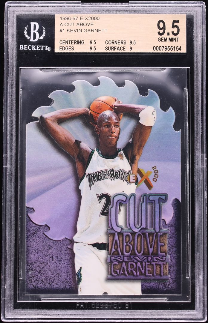 1996 Skybox E-X2000 A Cut Above Die-Cut Kevin Garnett #1 BGS 9.5 GEM MINT