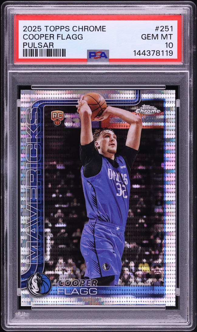 2025 Topps Chrome Pulsar Cooper Flagg ROOKIE #251 PSA 10 GEM MINT