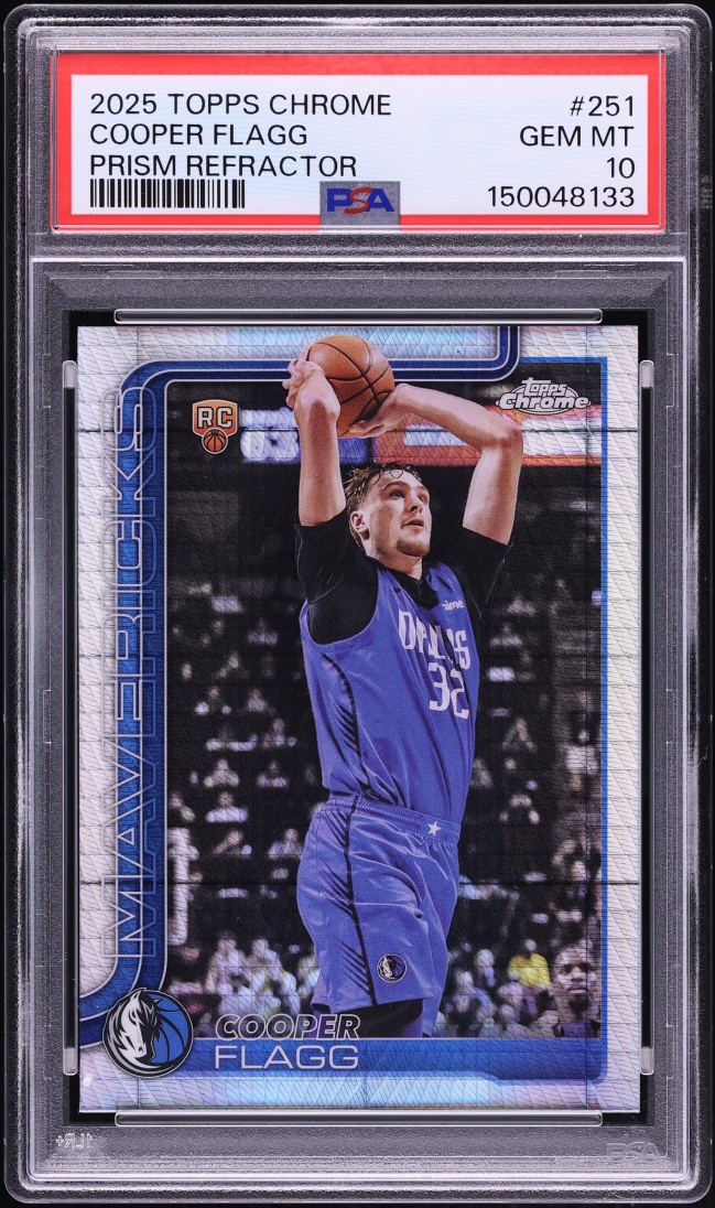 2025 Topps Chrome Prism Refractor Cooper Flagg ROOKIE #251 PSA 10 GEM MINT