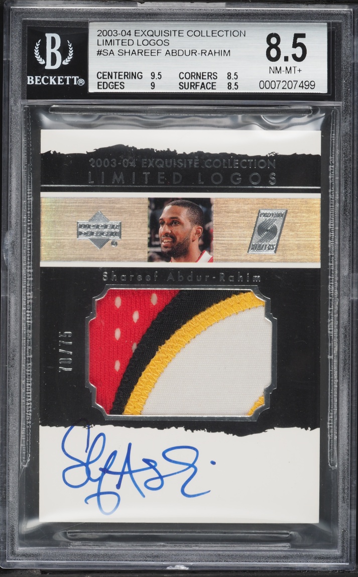 2003 Exquisite Collection Limited Shareef Abdur-Rahim PATCH AUTO /75 #LL-SA BGS 8.5 NM-MT+