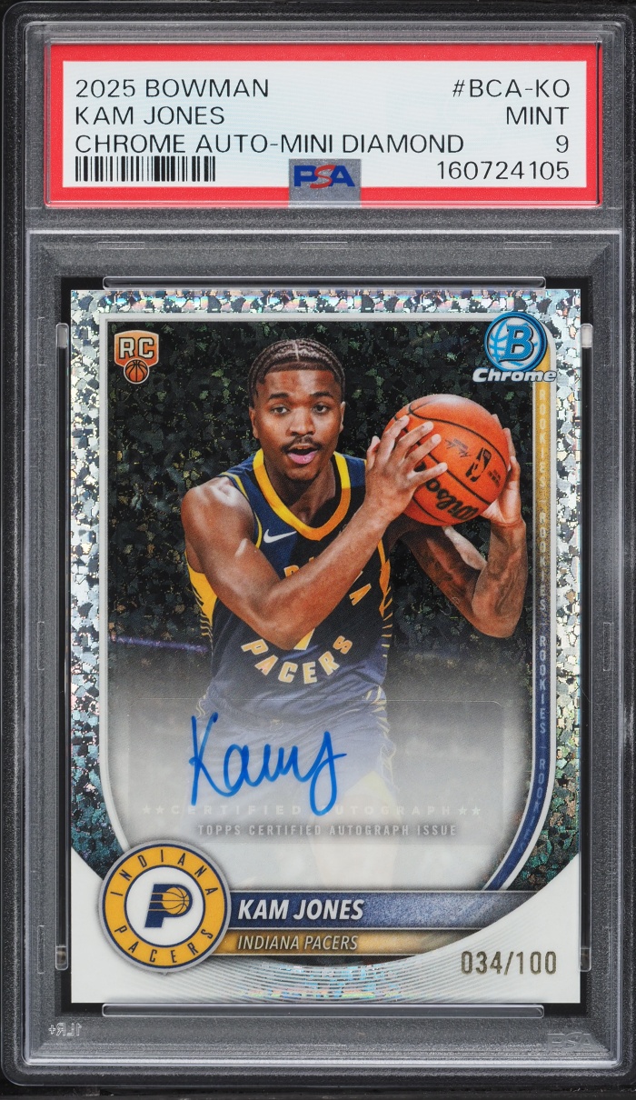 2025 Bowman Chrome Mini Diamond Kam Jones ROOKIE AUTO /100 #BCA-KO PSA 9 MINT