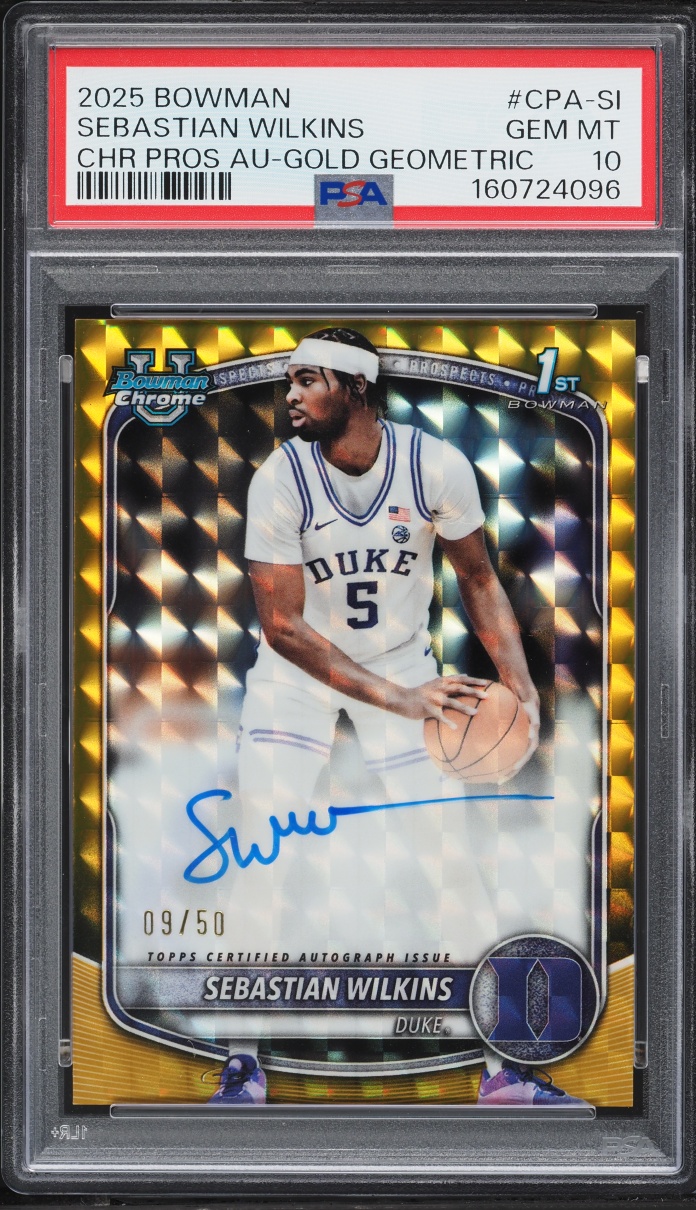 2025 Bowman Chrome Gold Geometric Sebastian Wilkins ROOKIE AUTO /50 #CPA-SI PSA 10 GEM MINT