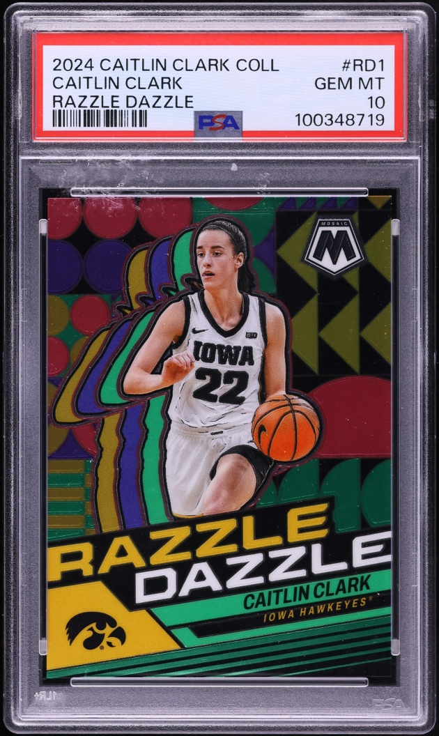 2024 Panini Collection Mosaic Razzle Dazzle Caitlin Clark ROOKIE #RD1 PSA 10 GEM MINT