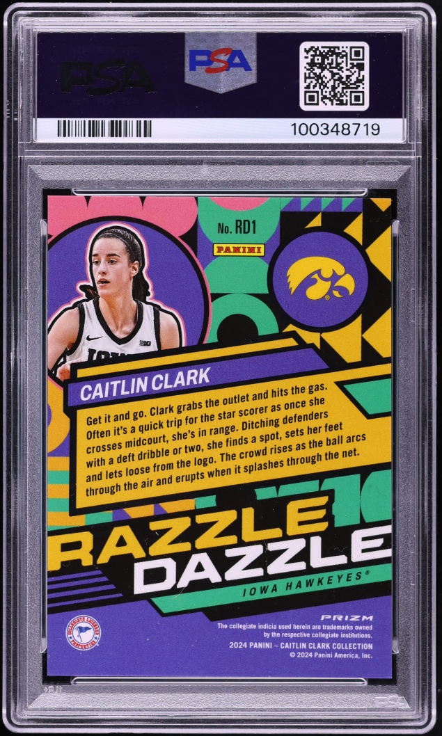 2024 Panini Collection Mosaic Razzle Dazzle Caitlin Clark ROOKIE #RD1 PSA 10 GEM MINT