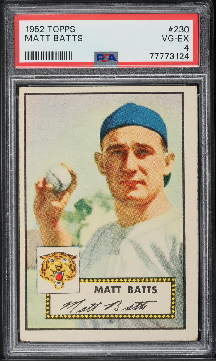 1952 Topps Matt Batts #230 PSA 4 VGEX