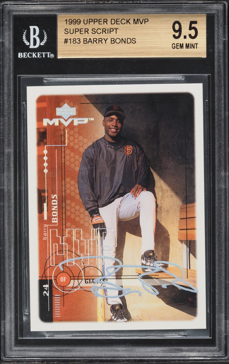 1999 Upper Deck MVP Super Script Barry Bonds /25 #183 BGS 9.5 GEM MINT
