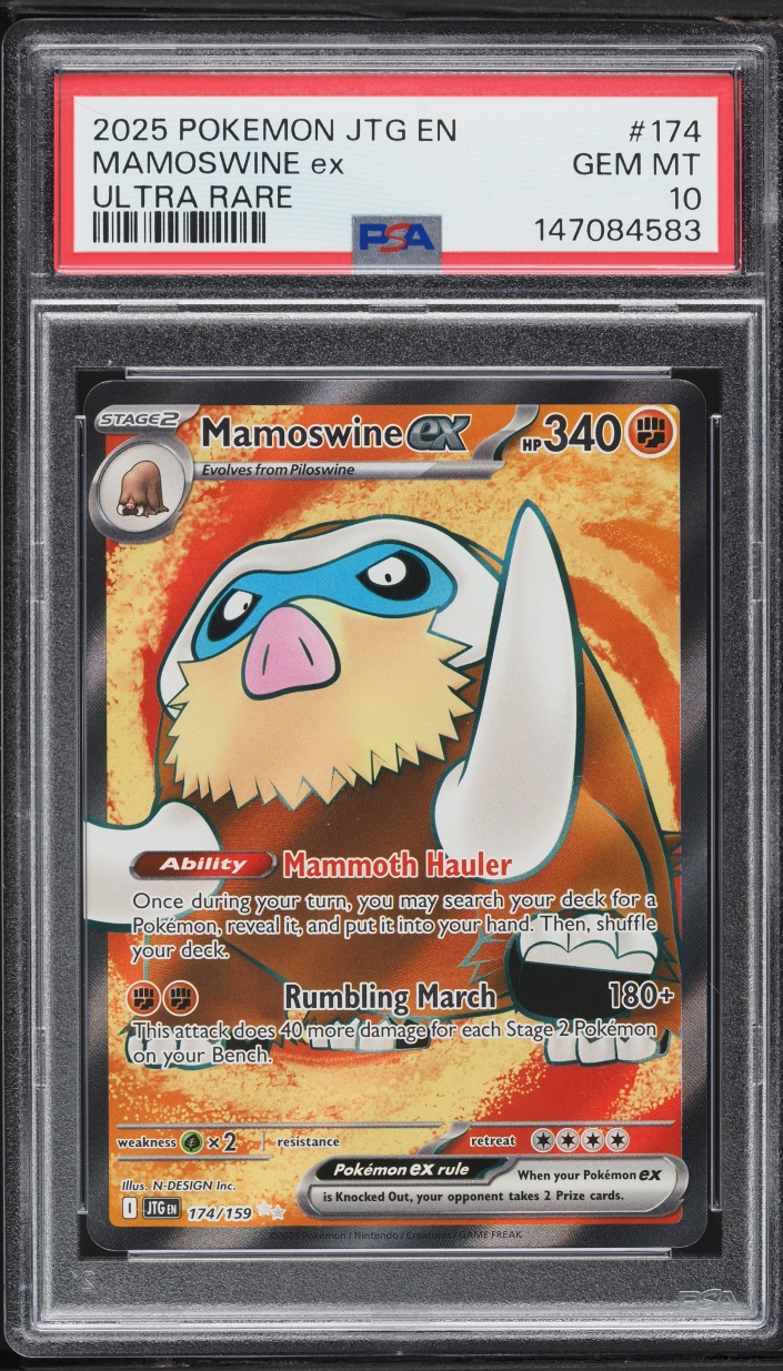 2025 Pokemon Scarlet & Violet Journey Together Full Art Mamoswine EX #174 PSA 10 GEM MINT
