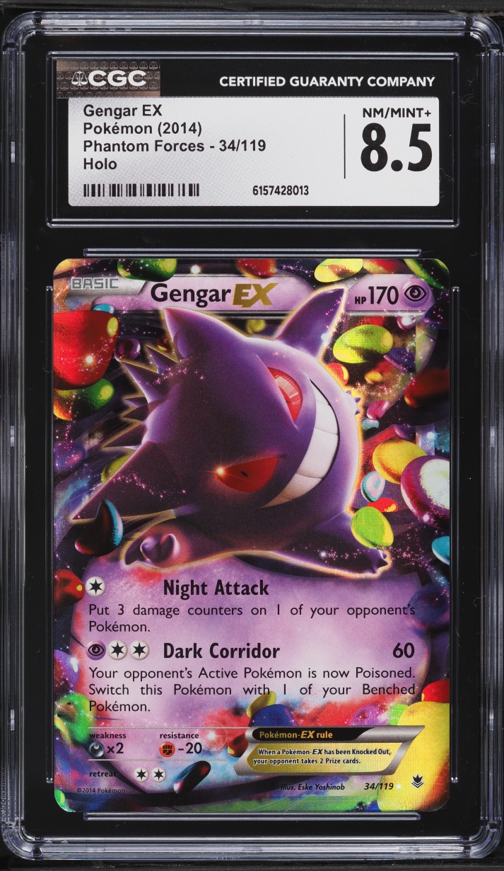 2014 Pokemon XY Phantom Forces Holo Gengar EX #34 CGC 8.5 NM-MT+