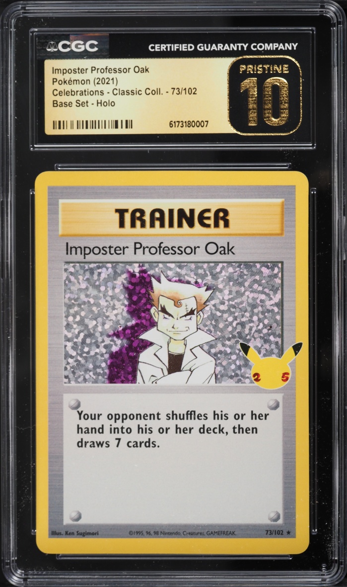 2021 Pokemon SWSH Celebrations Classic Holo Imposter Professor Oak #73 CGC 10 PRISTINE