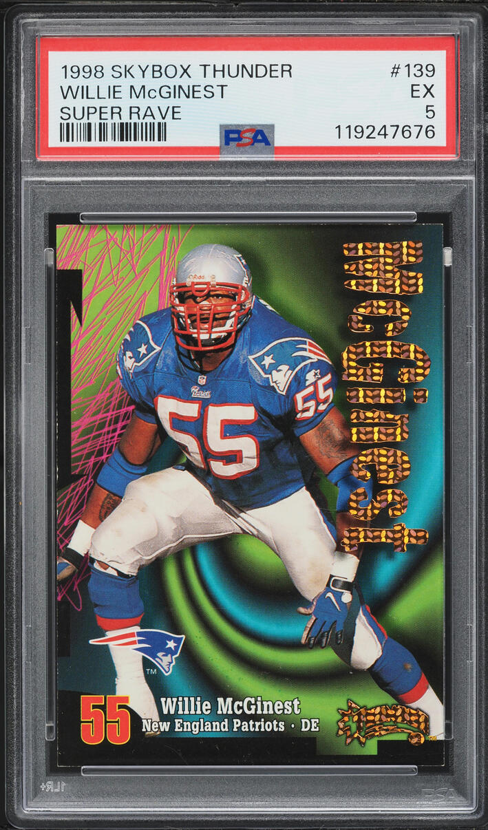 1998 Skybox Thunder Super Rave Willie McGinest /25 #139 PSA 5 EX