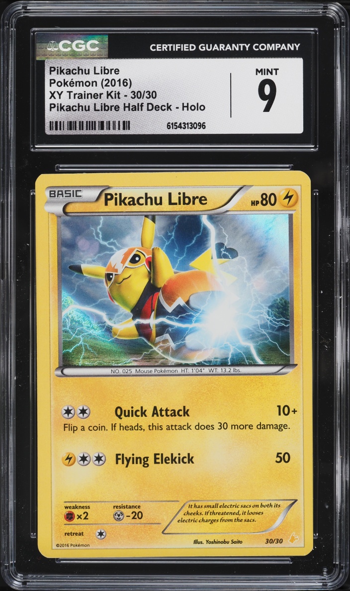 2016 Pokemon XY Trainer Kit Half Deck Holo Pikachu Libre #30 CGC 9 MINT