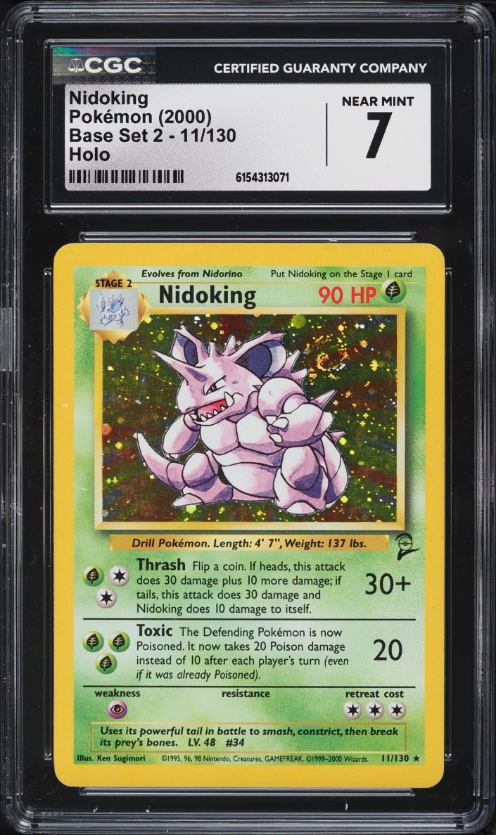 2000 Pokemon Base Set 2 Holo Nidoking #11 CGC 7 NRMT