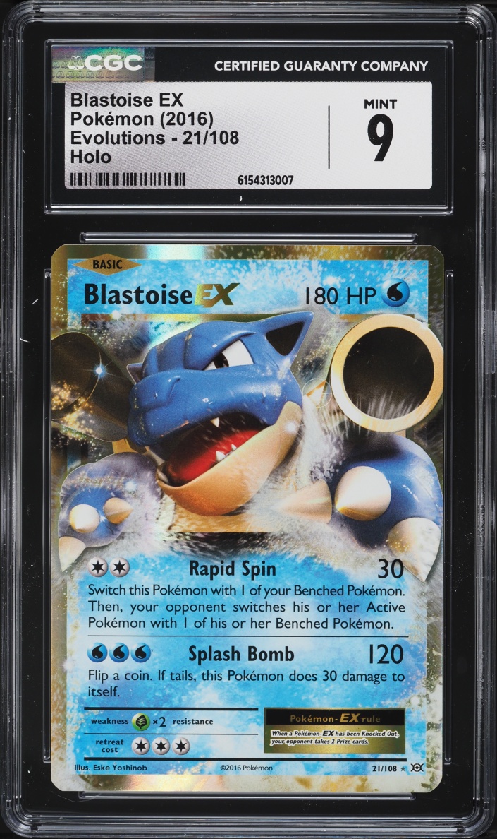 2016 Pokemon XY Evolutions Holo Blastoise EX #21 CGC 9 MINT