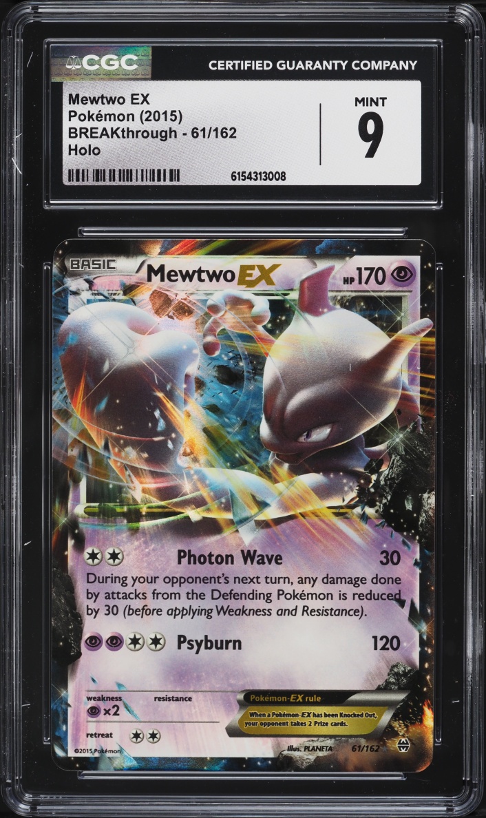 2015 Pokemon XY BREAKthrough Holo Mewtwo EX #61 CGC 9 MINT