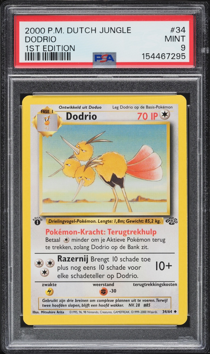 2000 Pokemon Dutch Jungle 1st Edition Dodrio #34 PSA 9 MINT