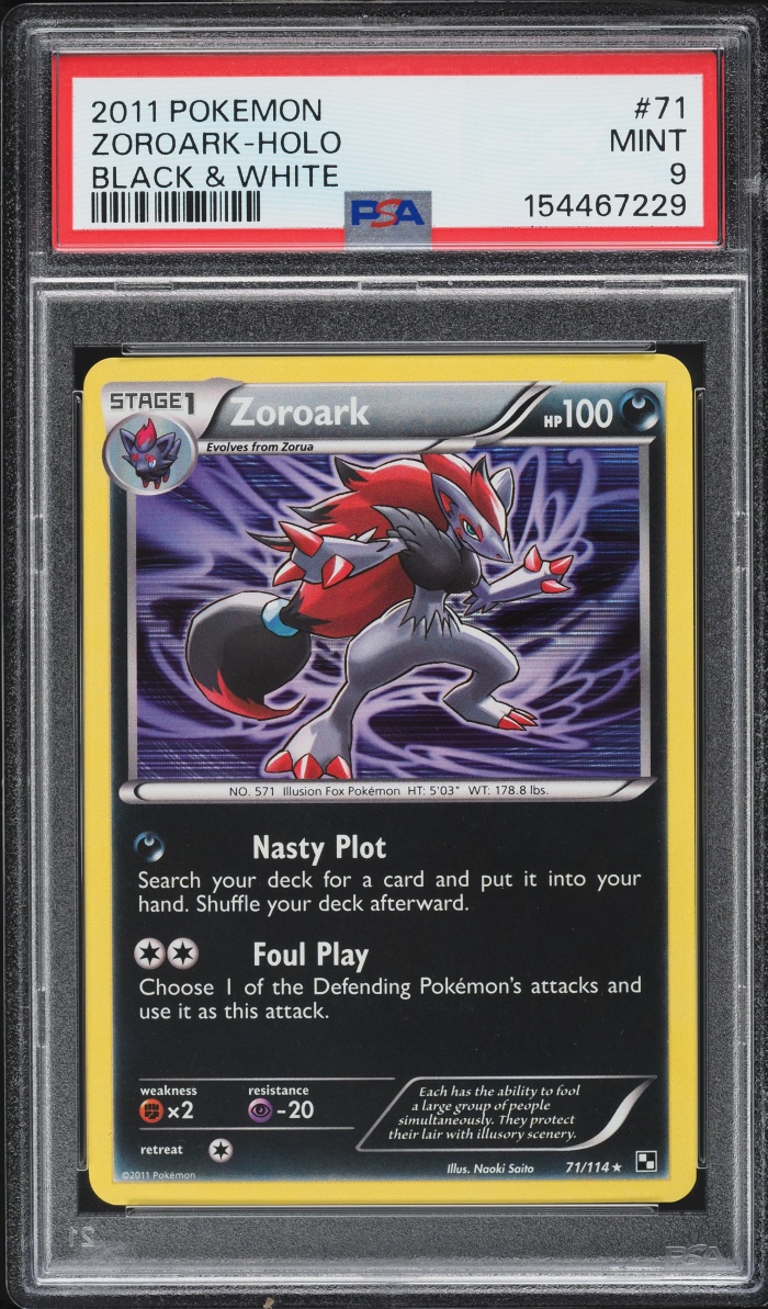 2011 Pokemon Black & White Holo Zoroark #71 PSA 9 MINT