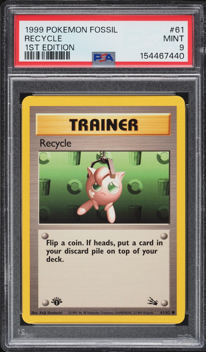 1999 Pokemon Fossil 1st Edition Recycle #61 PSA 9 MINT