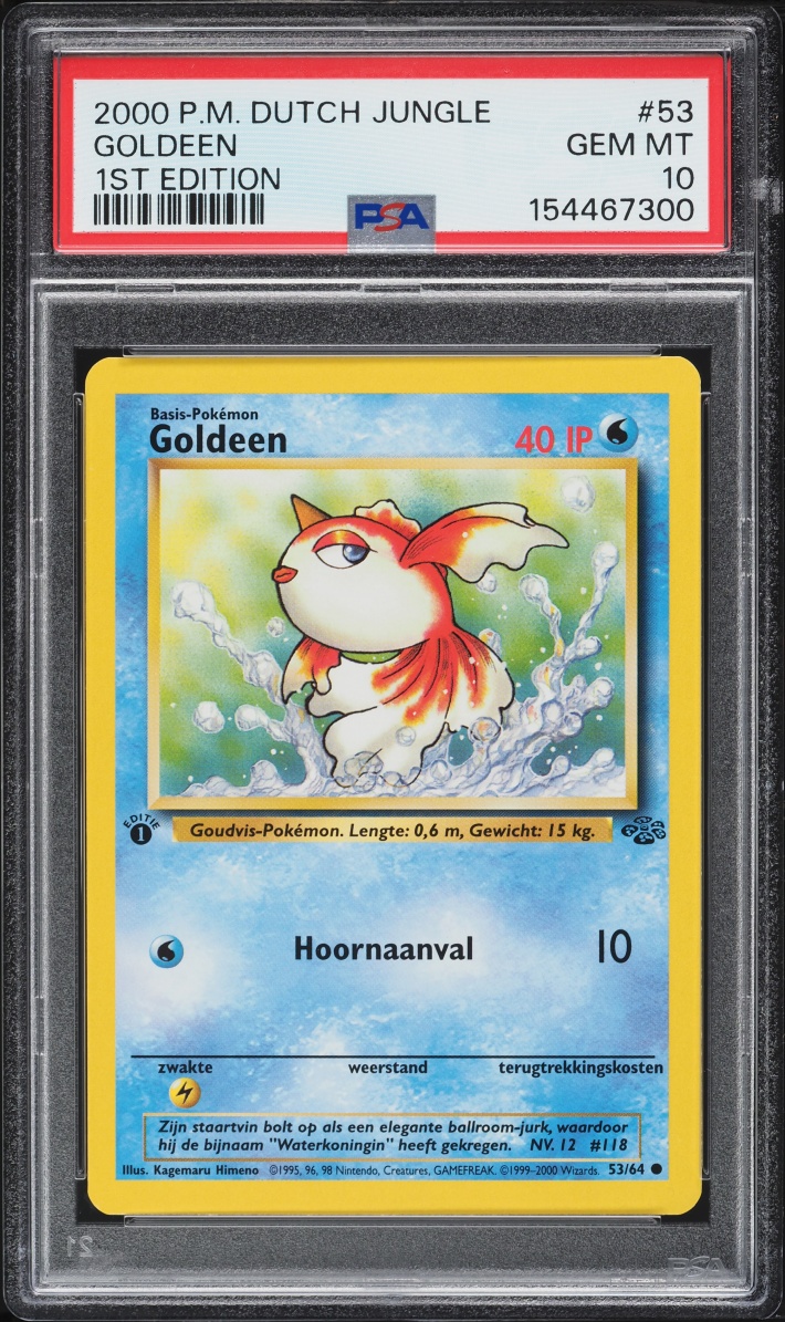 2000 Pokemon Dutch Jungle 1st Edition Goldeen #53 PSA 10 GEM MINT