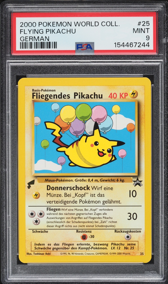 2000 Pokemon German World Collection Flying Pikachu #25 PSA 9 MINT