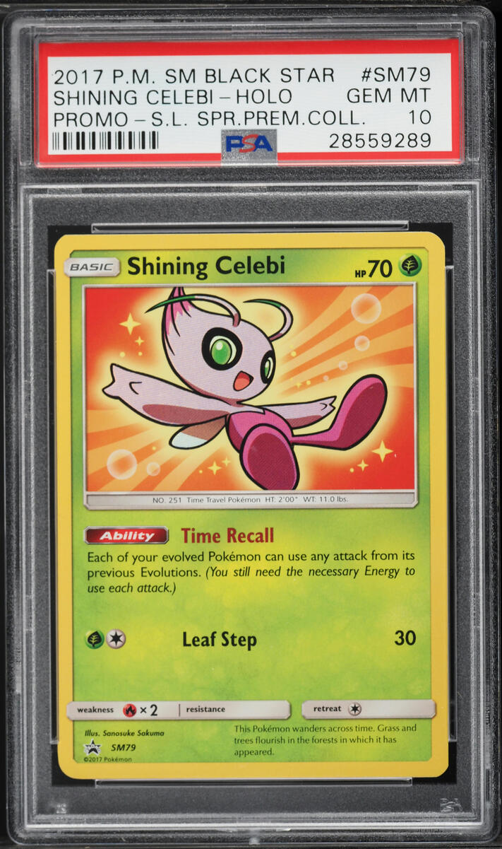 2017 Pokemon Sun & Moon Promo Shining Legends Premium Shining Celebi #SM79 PSA 10 GEM MINT