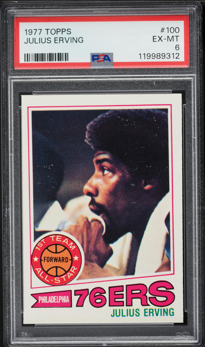 1977 Topps Basketball Julius Erving ALL-STAR #100 PSA 6 EXMT