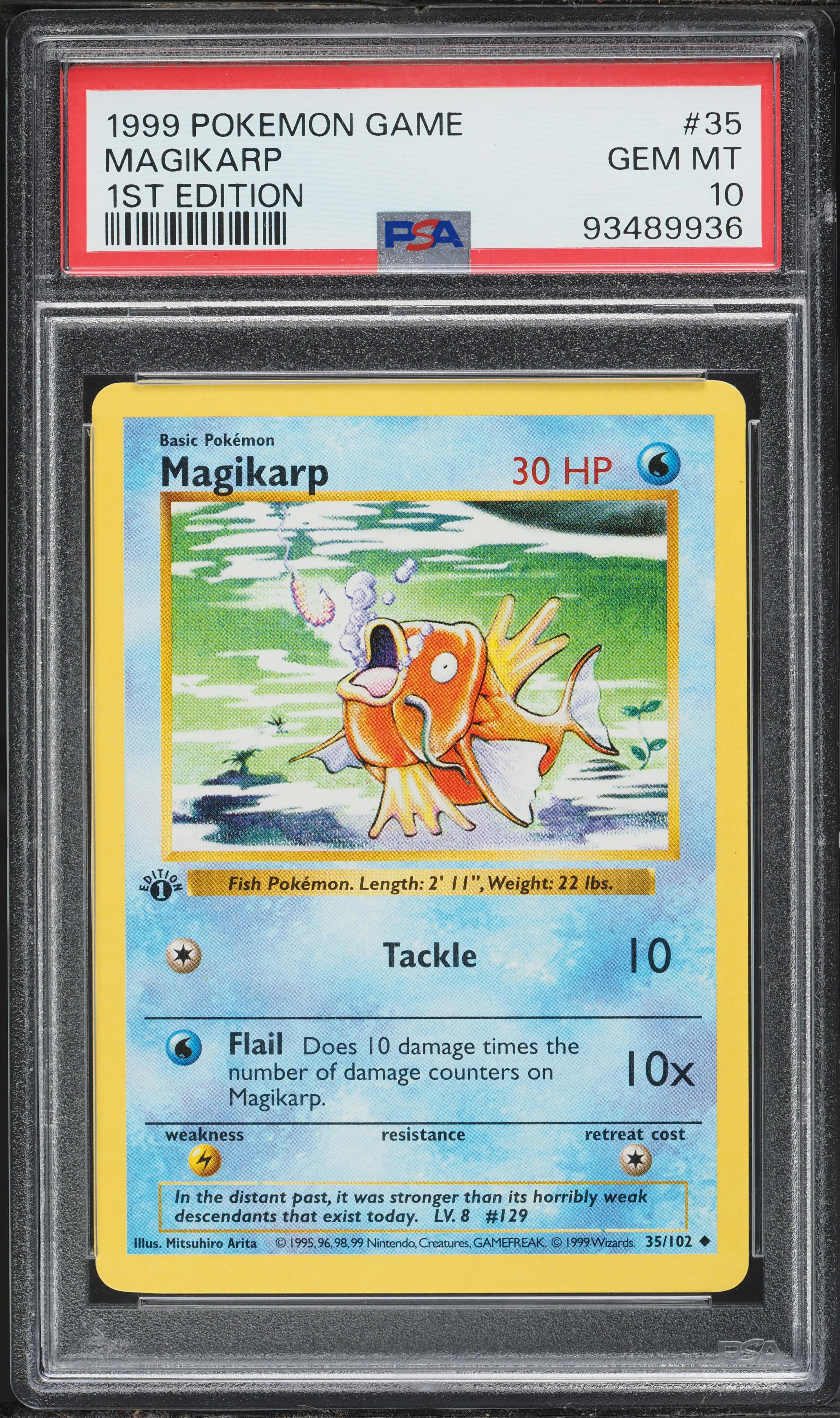 1999 Pokemon Base Set Shadowless 1st Edition Magikarp #35 PSA 10 GEM MINT